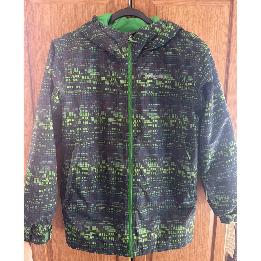 Columbia Omni Tech Jacket - Youth Size Large Green/Blue Design